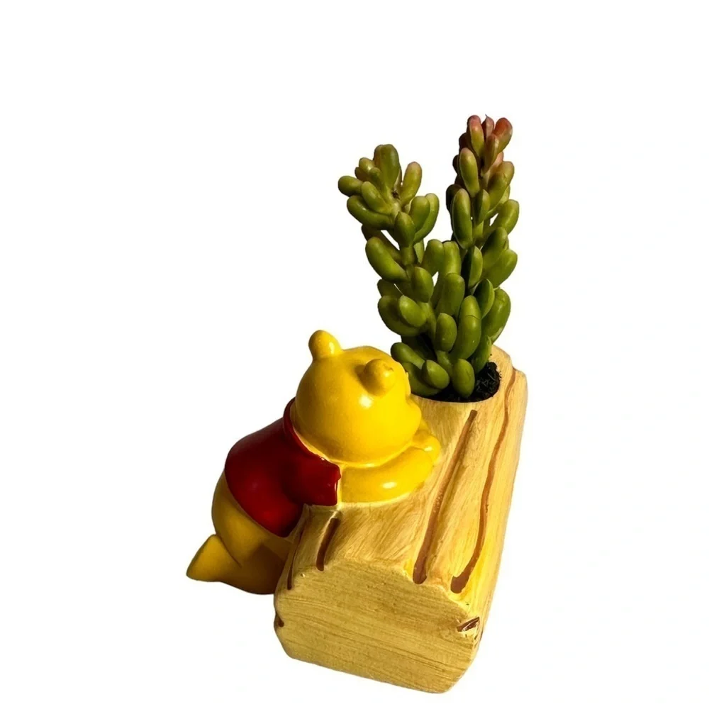 Disney Winnie the Pooh Log Faux Succulent Planter
